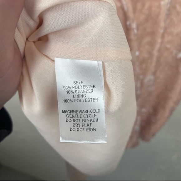 Lulu's Deja Vu Blush Pink Velvet Bodycon Long Sleeve Dress Medium - Picture 5 of 6
